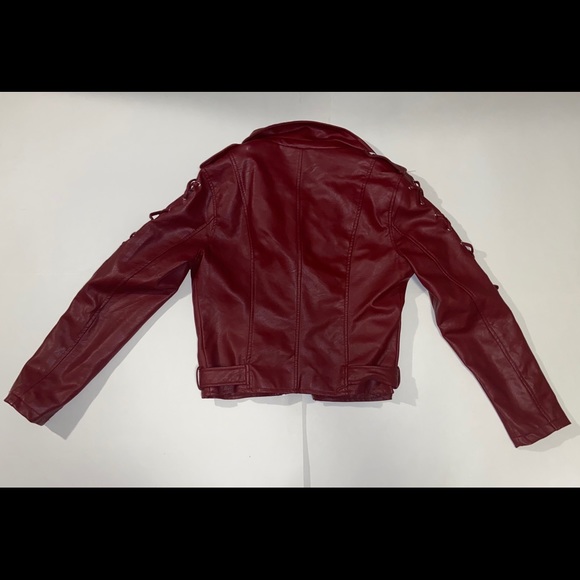 Deep red fake leather jacket - Picture 2 of 2
